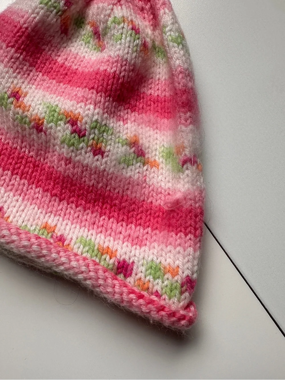 Pink Knitted Baby Beanie Cap Hat